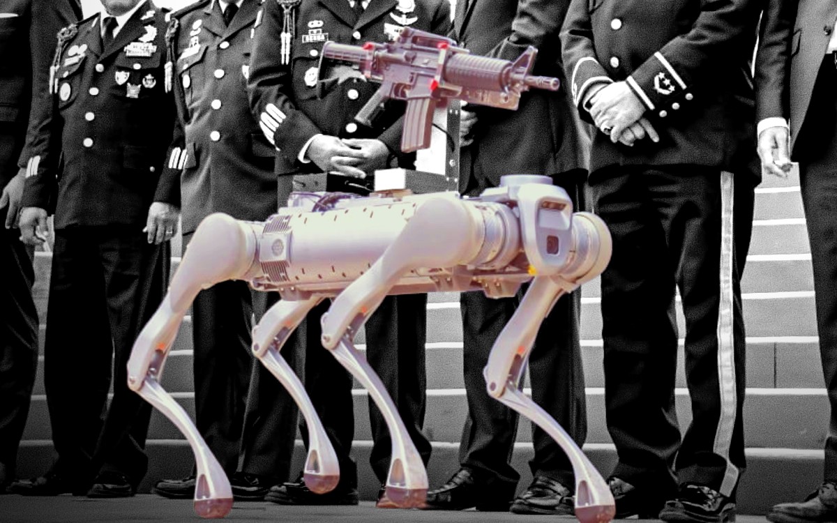 Perro robot armado llega a policía de Zacatecas